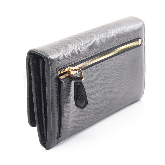 Prada Wallet Fold black long FIOCCO SAFFIANO leather - Picture 1 of 8